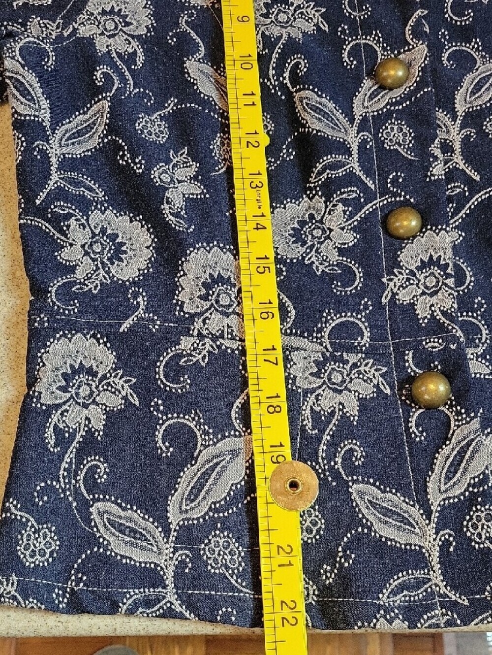 Bamboo Trader Jacquard Floral Embroidered Jacket Size Large Stretch - Picture 11 of 15